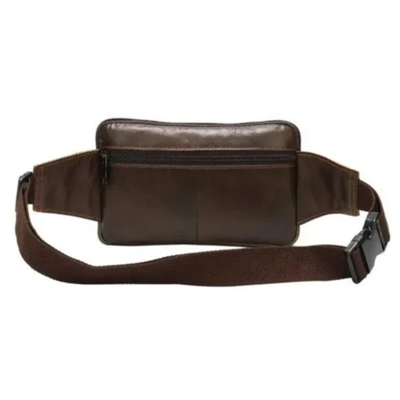 New Leather Fanny Pack, Waist Bag for Travel Outdoor Brown 26 - Picture 2 of 8